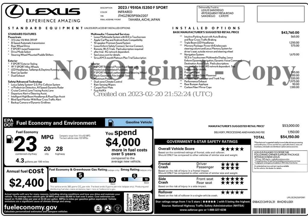 Lexus Is$35,499*Price Excludes Taxes, Tag, Title, Registration Fees, Government Fees, Electronic Filing Fe - Thumbnail 3