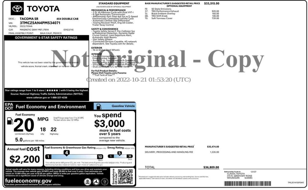 Toyota Tacoma 4Wd Sr For Sale In Orlando - Thumbnail 3