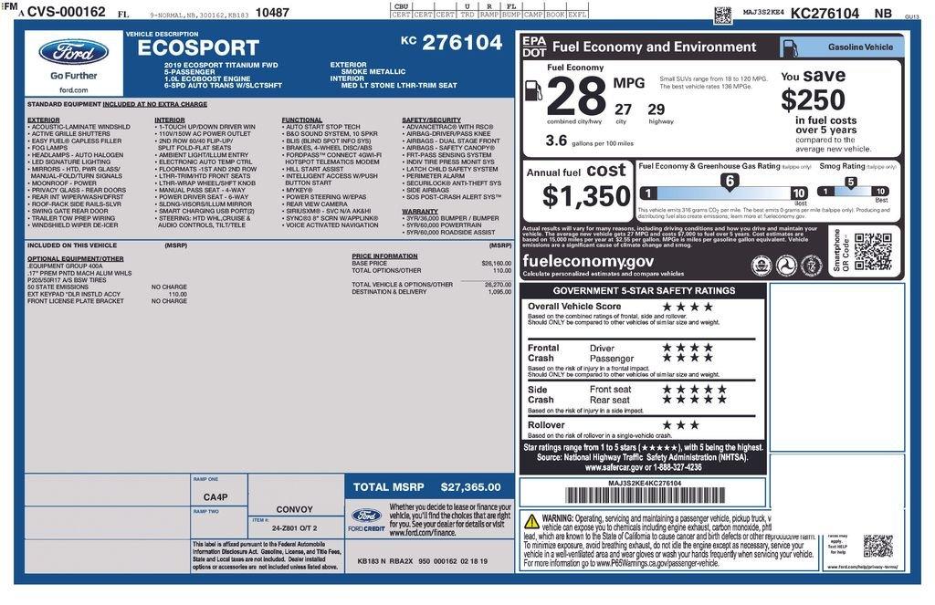 Ford Ecosport Titanium Fwd 4D Sport Utility - Thumbnail 9