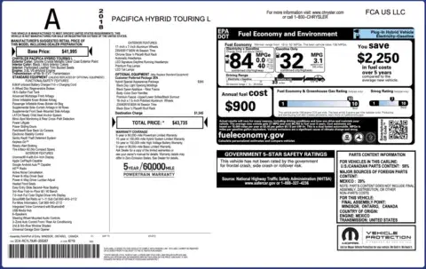 Chrysler Pacifica Hybrid Touring L - Thumbnail 5