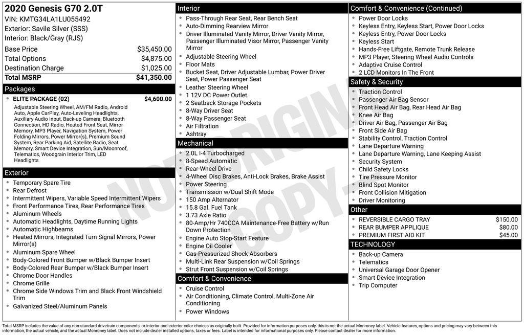 Genesis G70 2.0T - Thumbnail 4